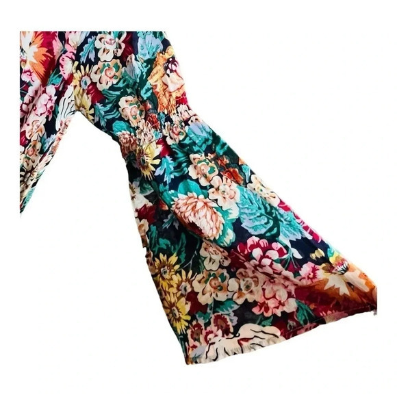 UMGEE FLORAL BOHO GYPSY TRAPEZE SWING PEASANT DRESS MULTICOLOR SIZE MEDIUM - Picture 5 of 11